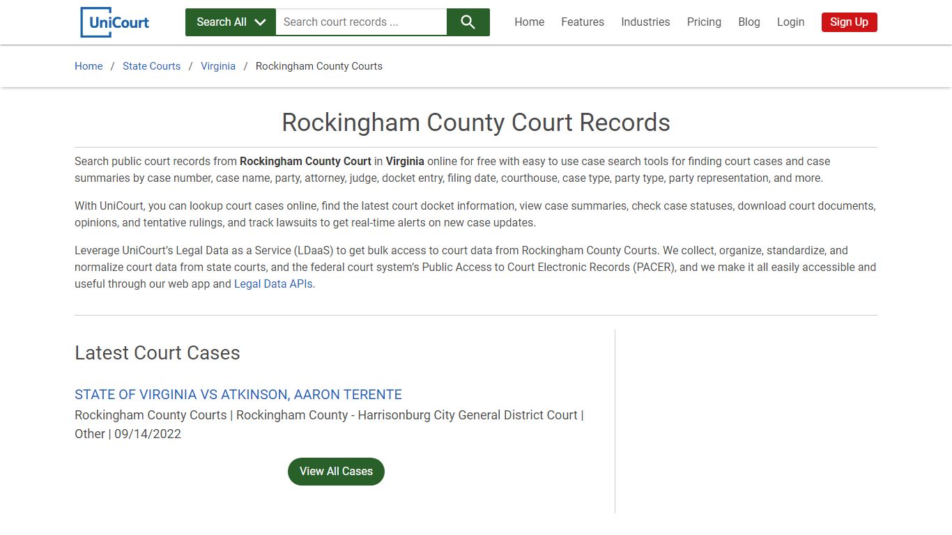 Rockingham County Court Records | Virginia | UniCourt